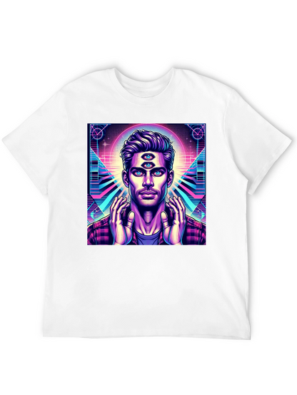 Third Eye Man Graphic Tee - Black Cotton Shirt