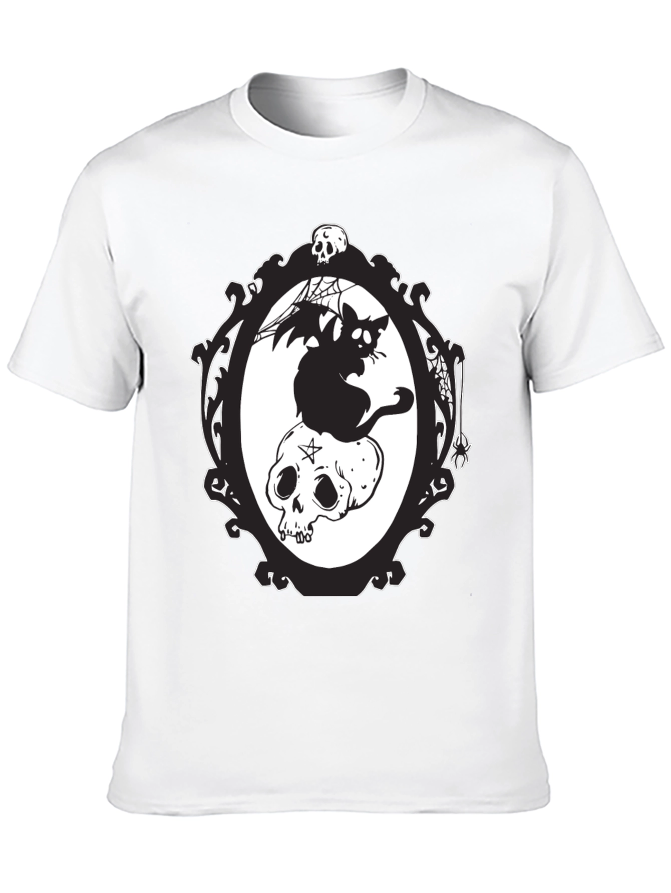 Gothic Cat & Skull T-Shirt