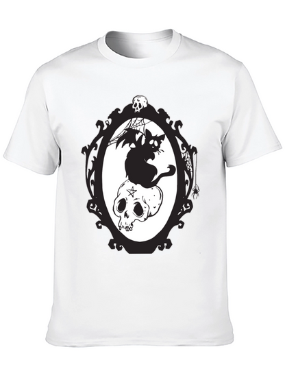 Gothic Cat & Skull T-Shirt