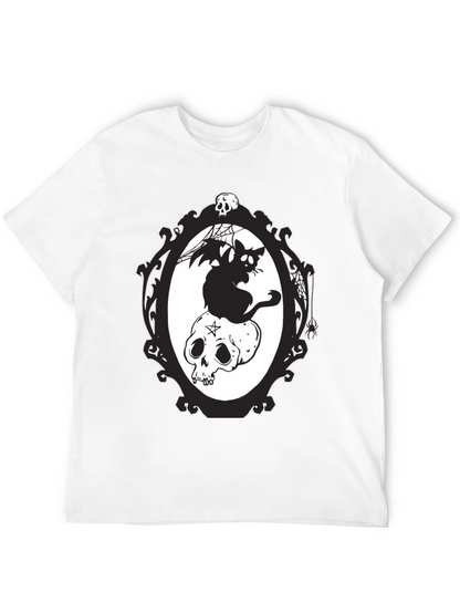 Gothic Cat & Skull T-Shirt