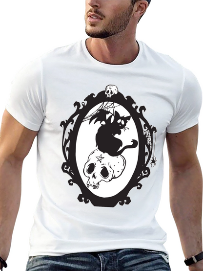 Gothic Cat & Skull T-Shirt