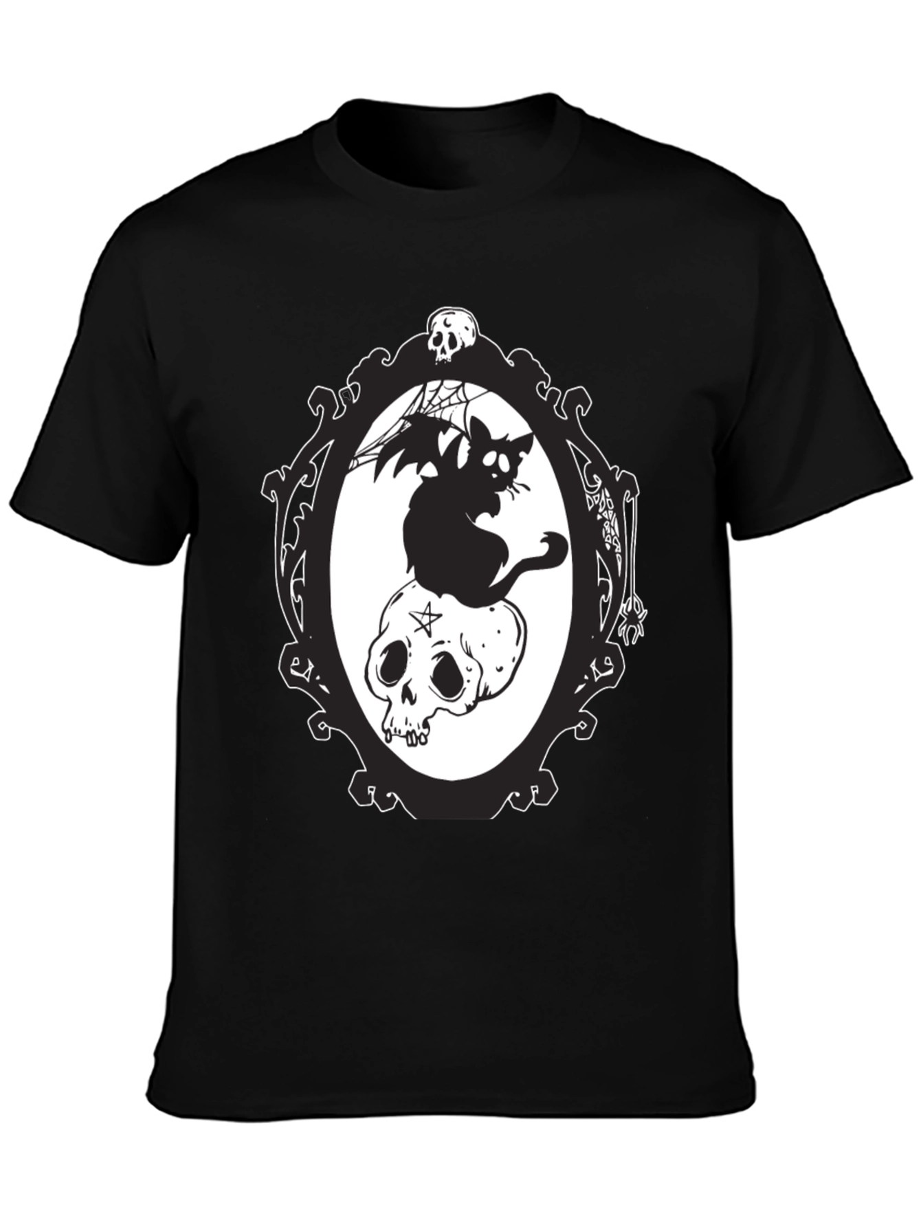 Gothic Cat & Skull T-Shirt