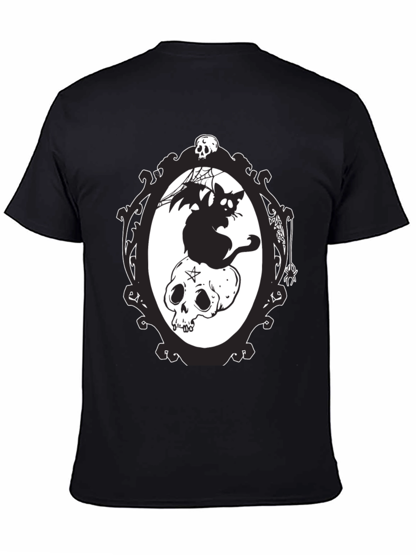 Gothic Cat & Skull T-Shirt