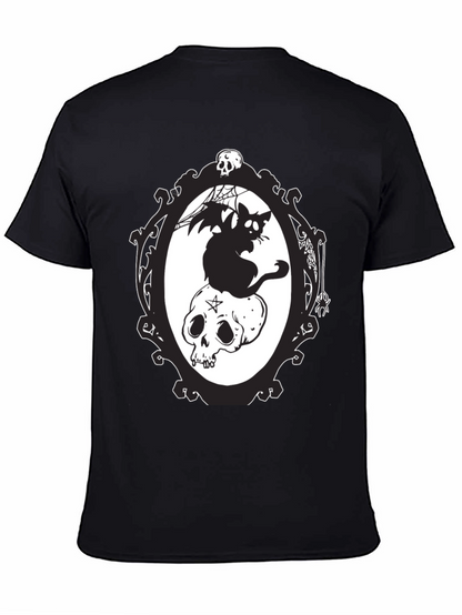 Gothic Cat & Skull T-Shirt