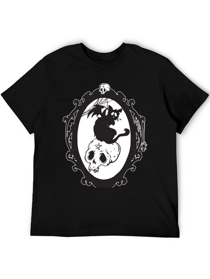 Gothic Cat & Skull T-Shirt