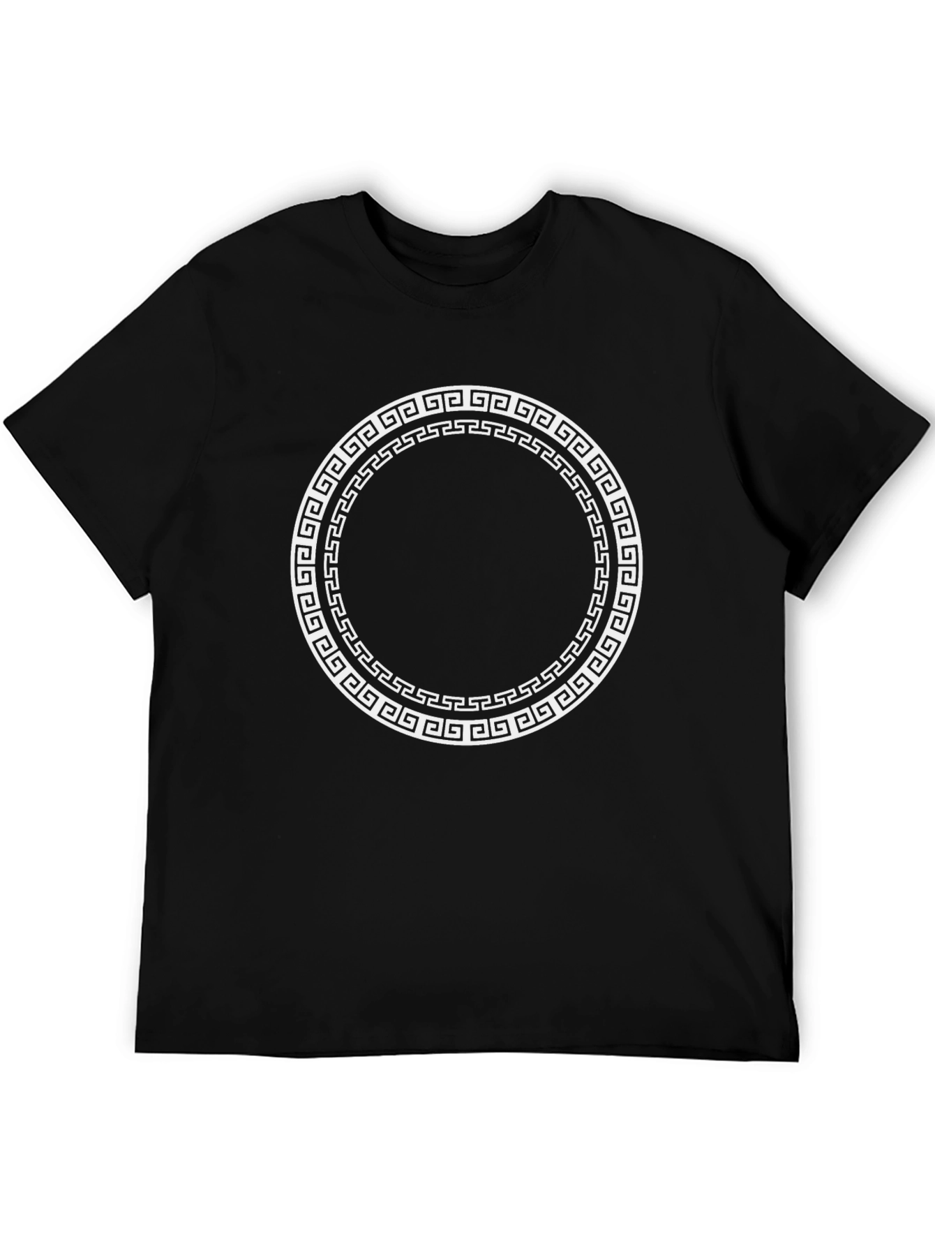 Greek Key Circle Graphic T-Shirt - Classic Style