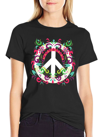 Peace Sign Graphic Tee - Mens Black T-Shirt