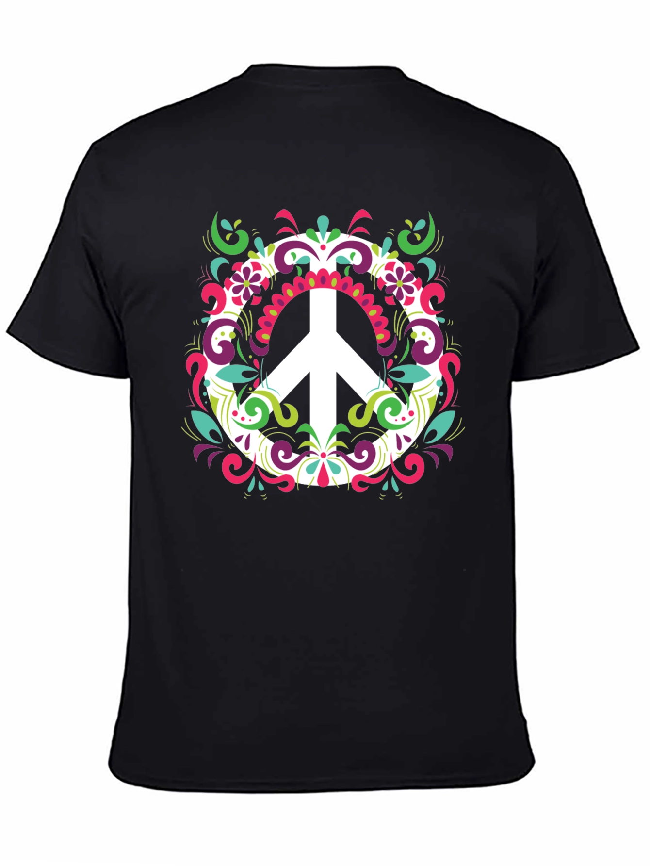 Peace Sign Graphic Tee - Mens Black T-Shirt