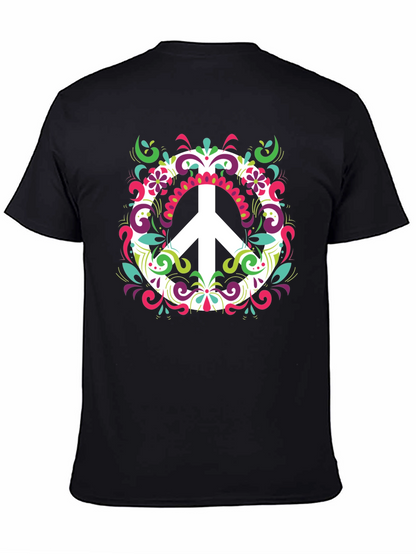 Peace Sign Graphic Tee - Mens Black T-Shirt