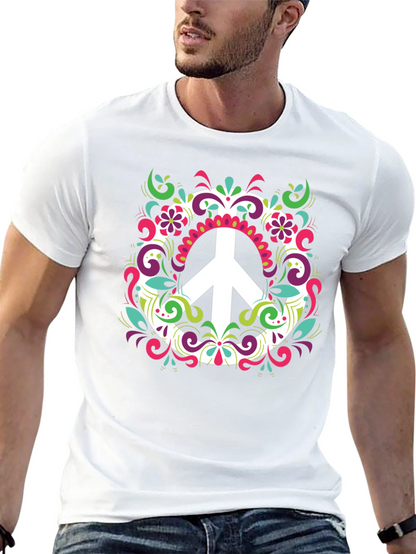 Peace Sign Graphic Tee - Mens Black T-Shirt