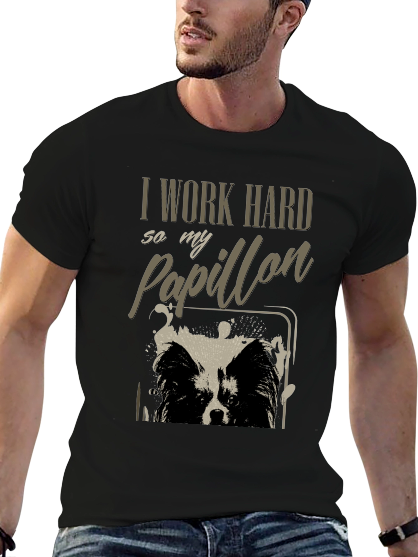 I Work Hard So My Papillon T-Shirt