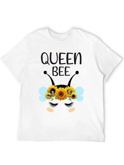 Queen Bee Sunflower Graphic Tee - Black Unisex T-Shirt