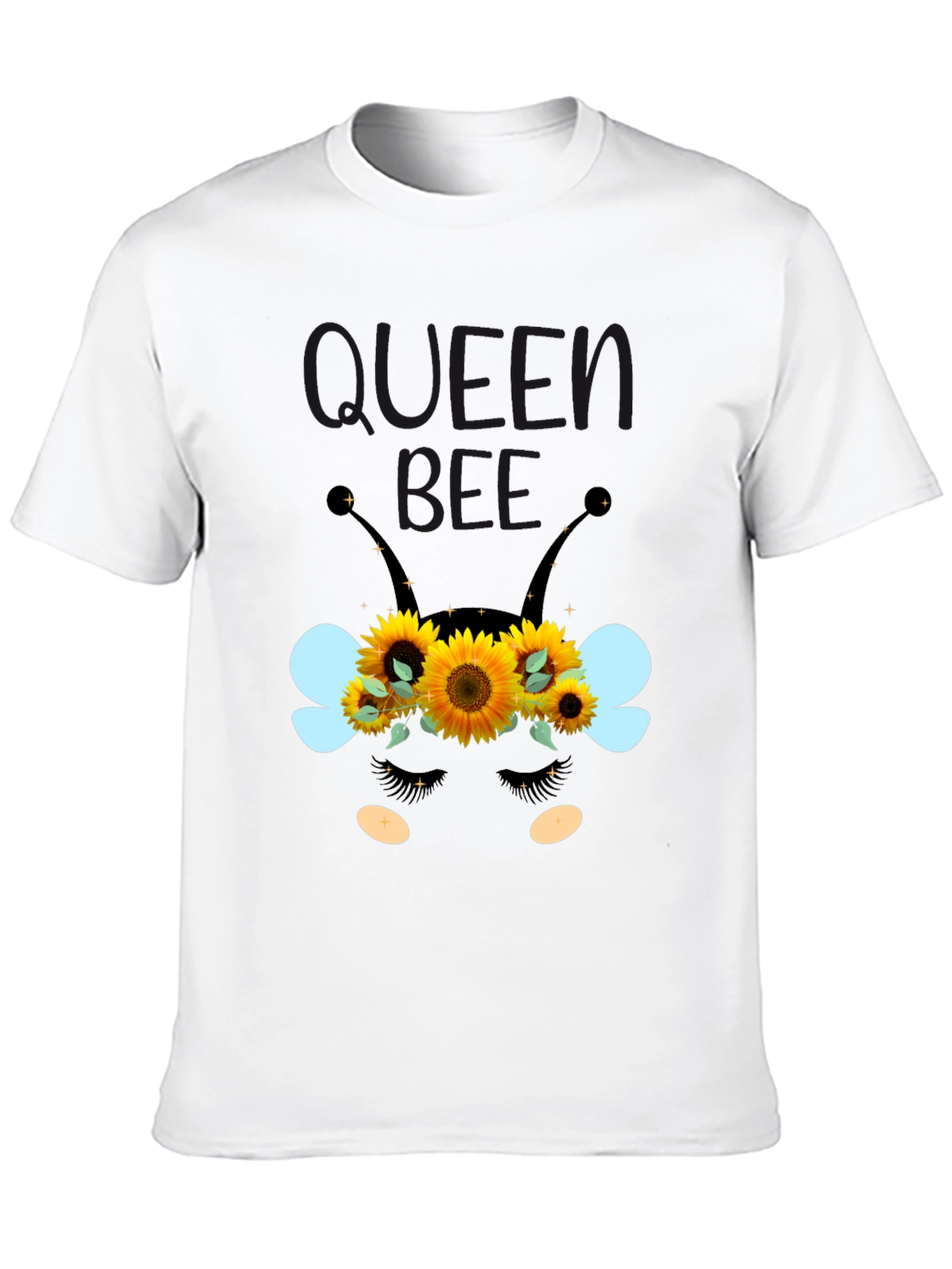 Queen Bee Sunflower Graphic Tee - Black Unisex T-Shirt