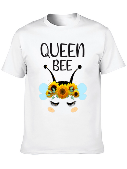 Queen Bee Sunflower Graphic Tee - Black Unisex T-Shirt