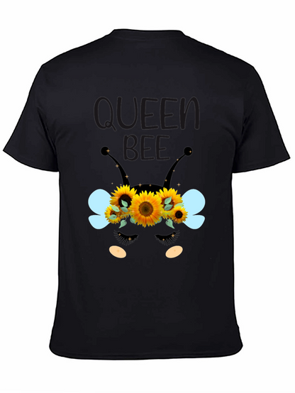 Queen Bee Sunflower Graphic Tee - Black Unisex T-Shirt