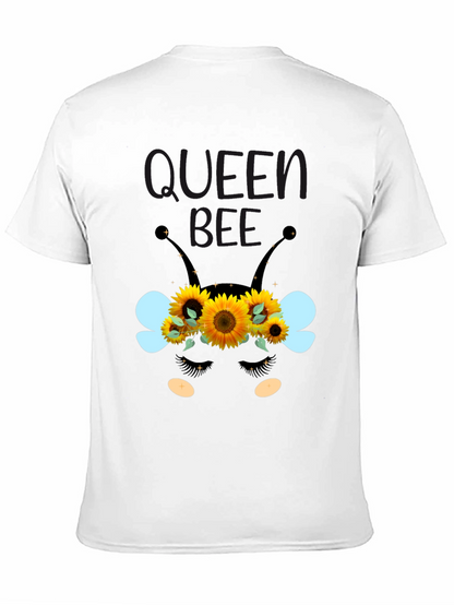 Queen Bee Sunflower Graphic Tee - Black Unisex T-Shirt