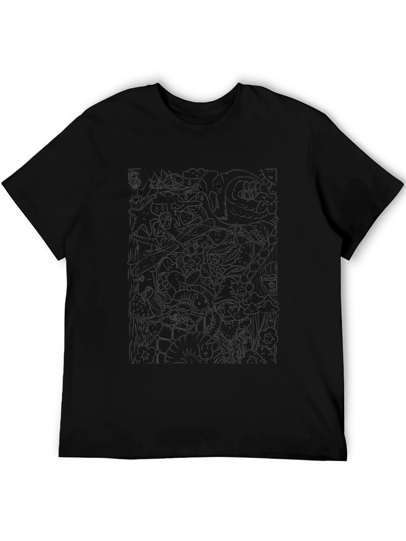 Unique Graphic Tee - Black Print Design T-Shirt