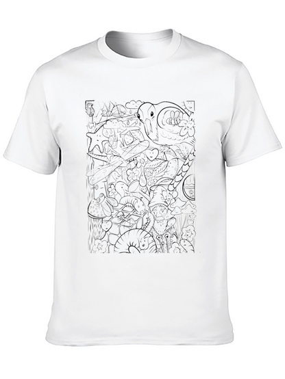 Unique Graphic Tee - Black Print Design T-Shirt