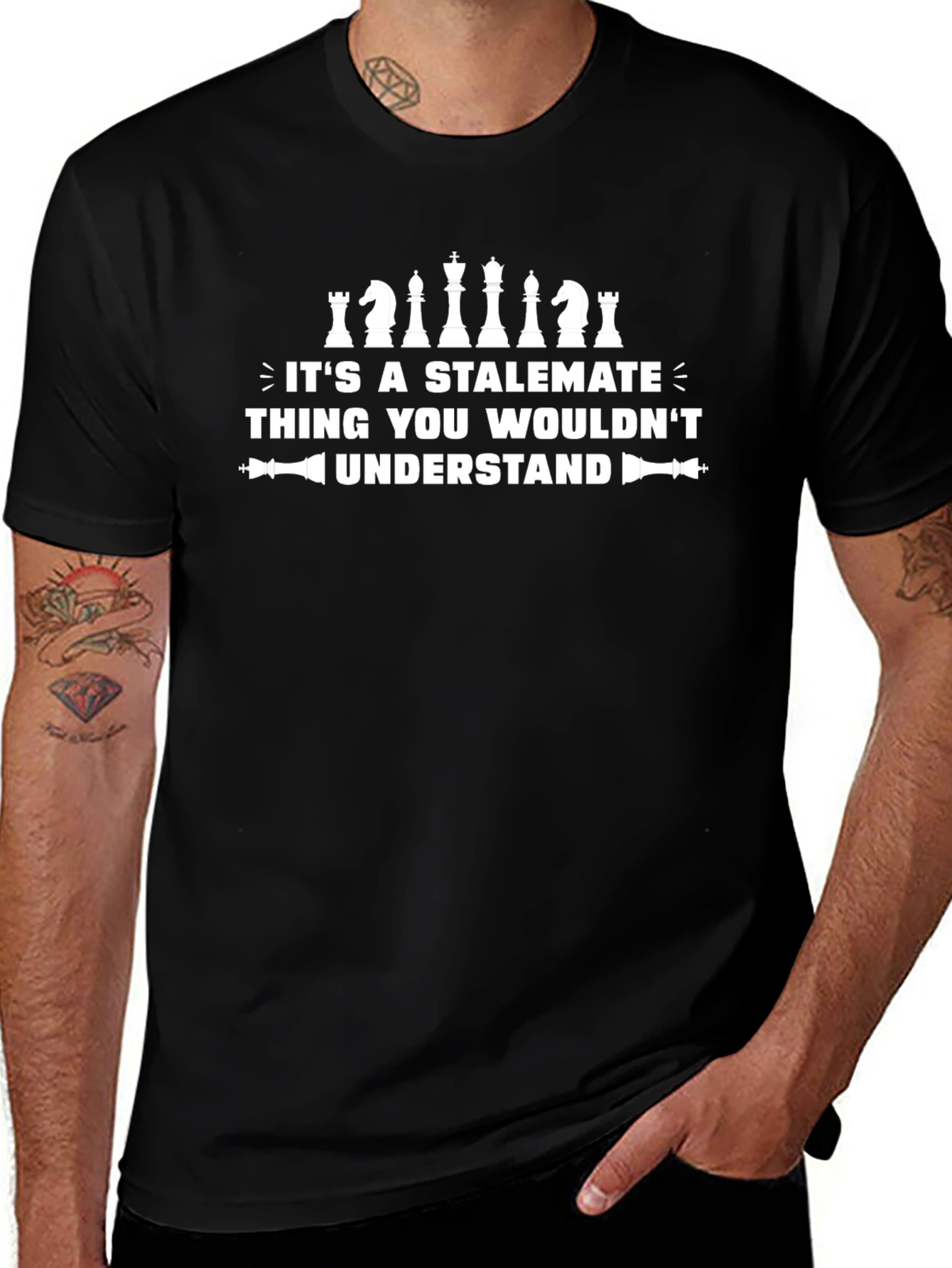 Stalemate Chess Lover T-Shirt - Black