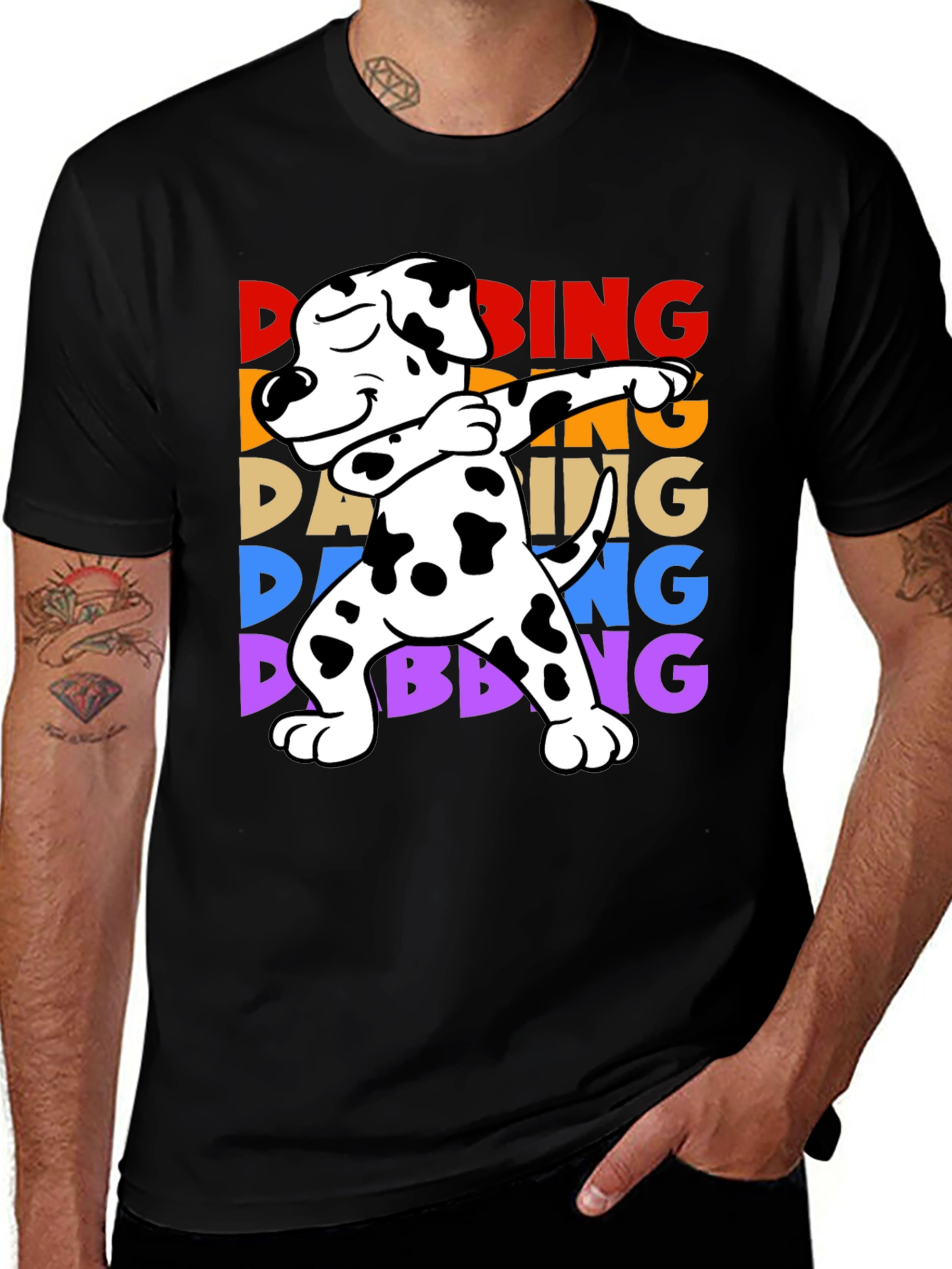 Dabbing Dalmatian Dog T-Shirt Fun Graphic Tee