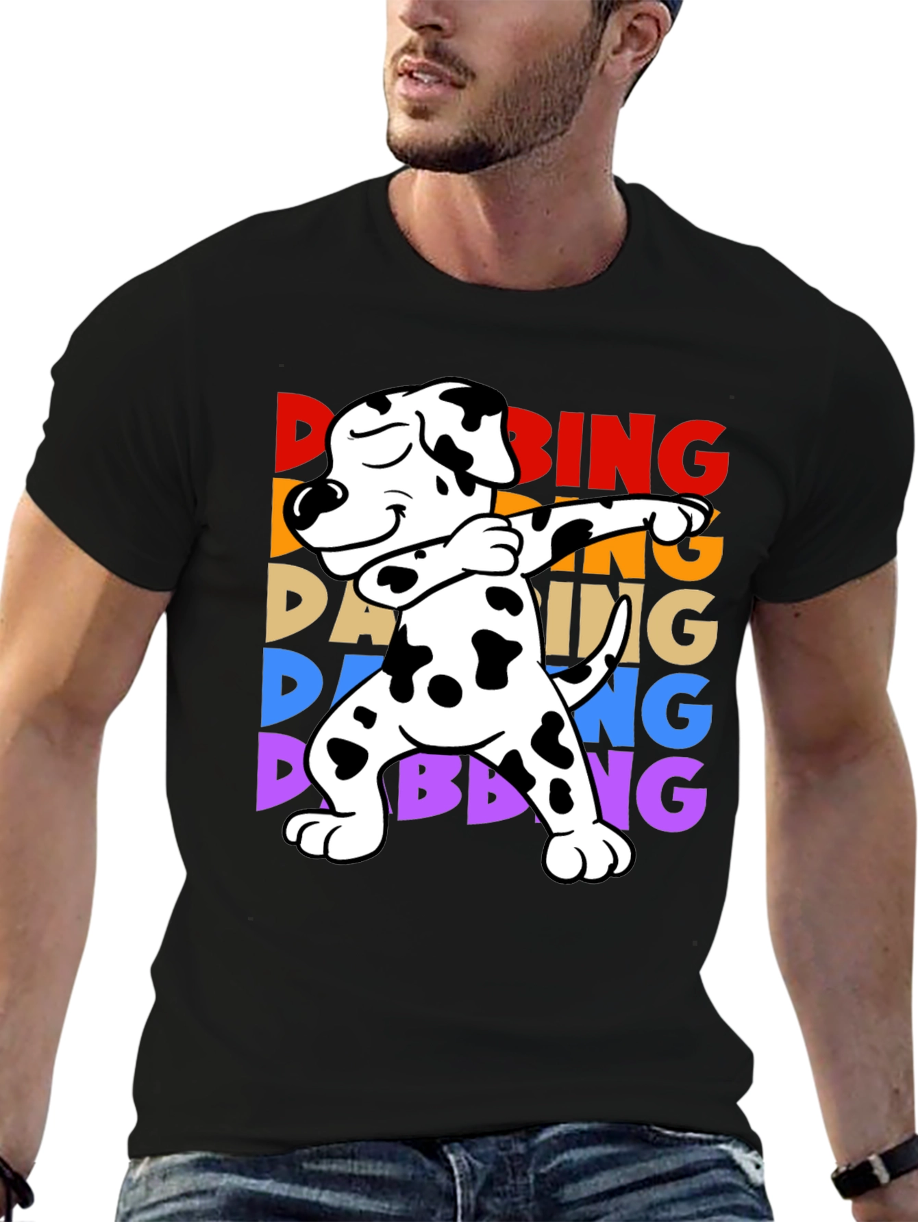 Dabbing Dalmatian Dog T-Shirt Fun Graphic Tee