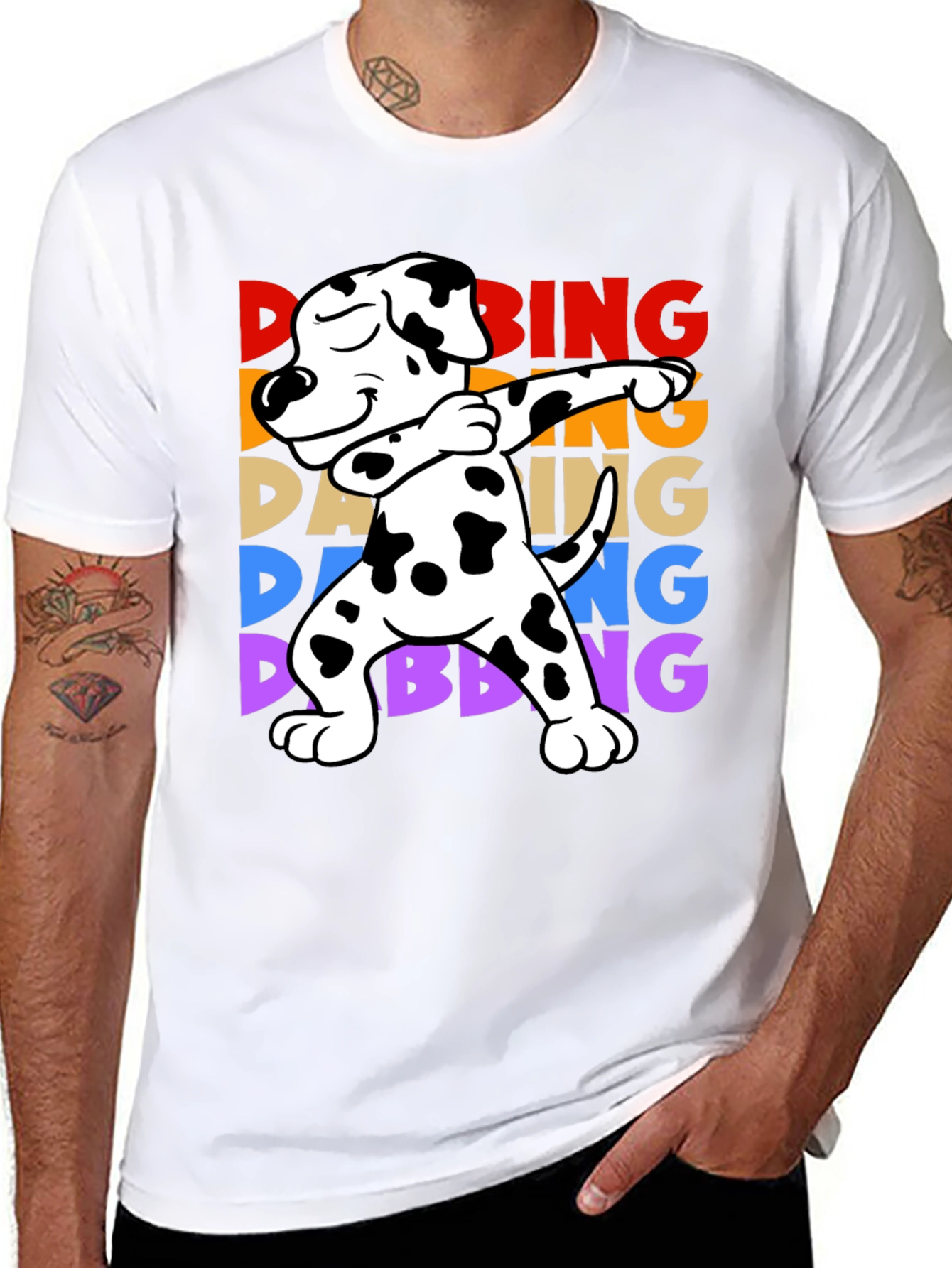Dabbing Dalmatian Dog T-Shirt Fun Graphic Tee