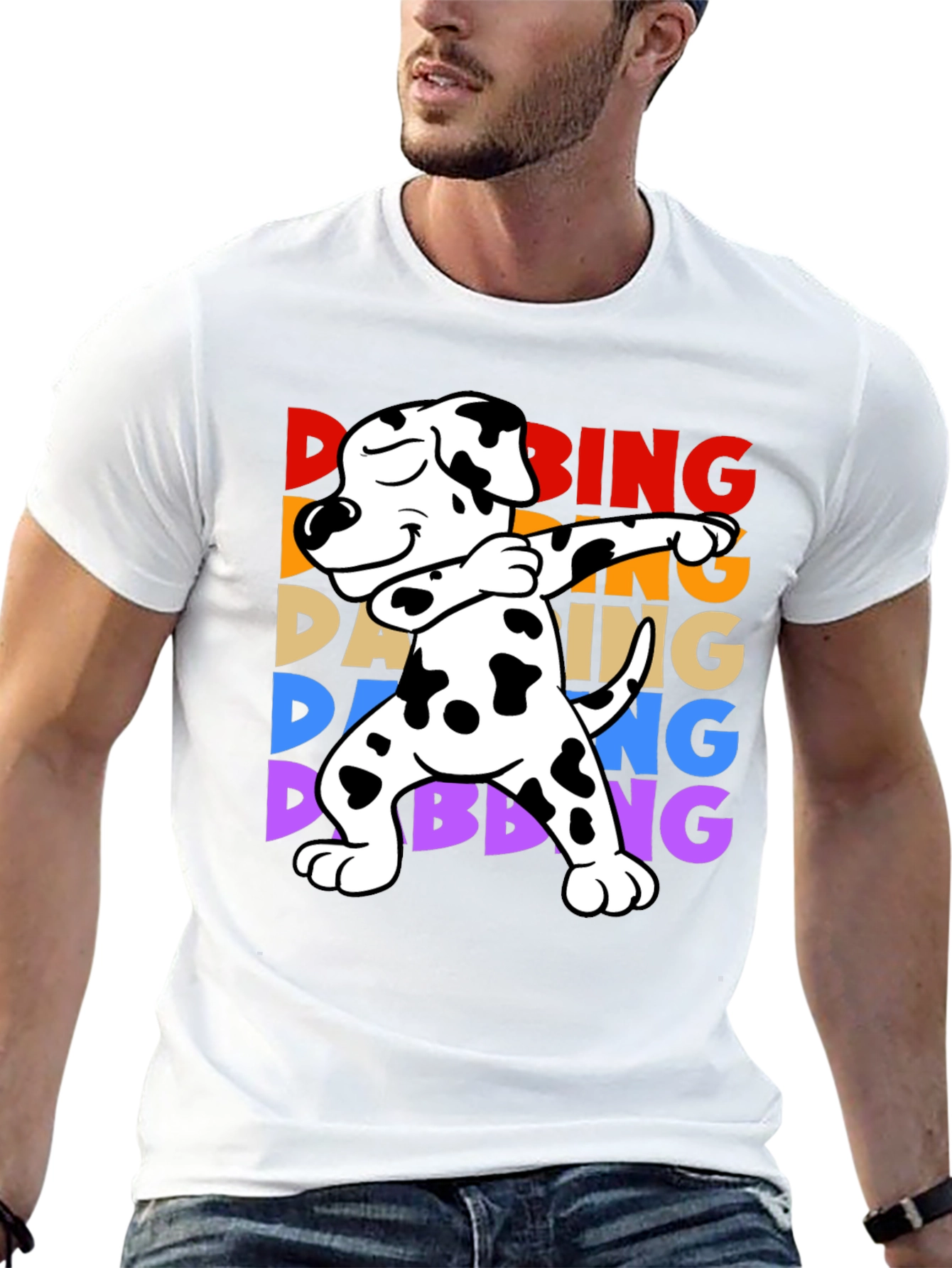 Dabbing Dalmatian Dog T-Shirt Fun Graphic Tee