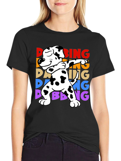 Dabbing Dalmatian Dog T-Shirt Fun Graphic Tee