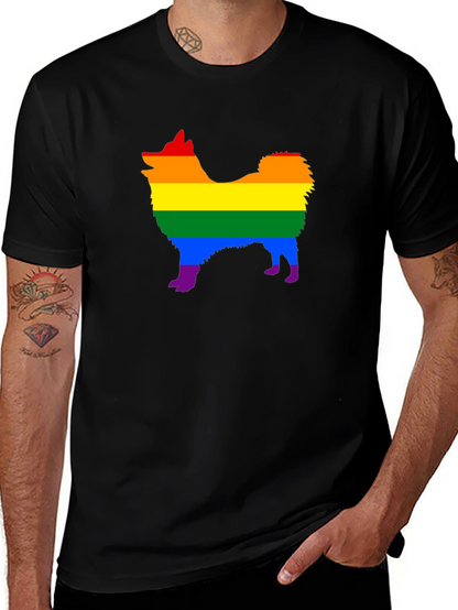 Rainbow Dog Pride T-Shirt - Black Cotton Tee