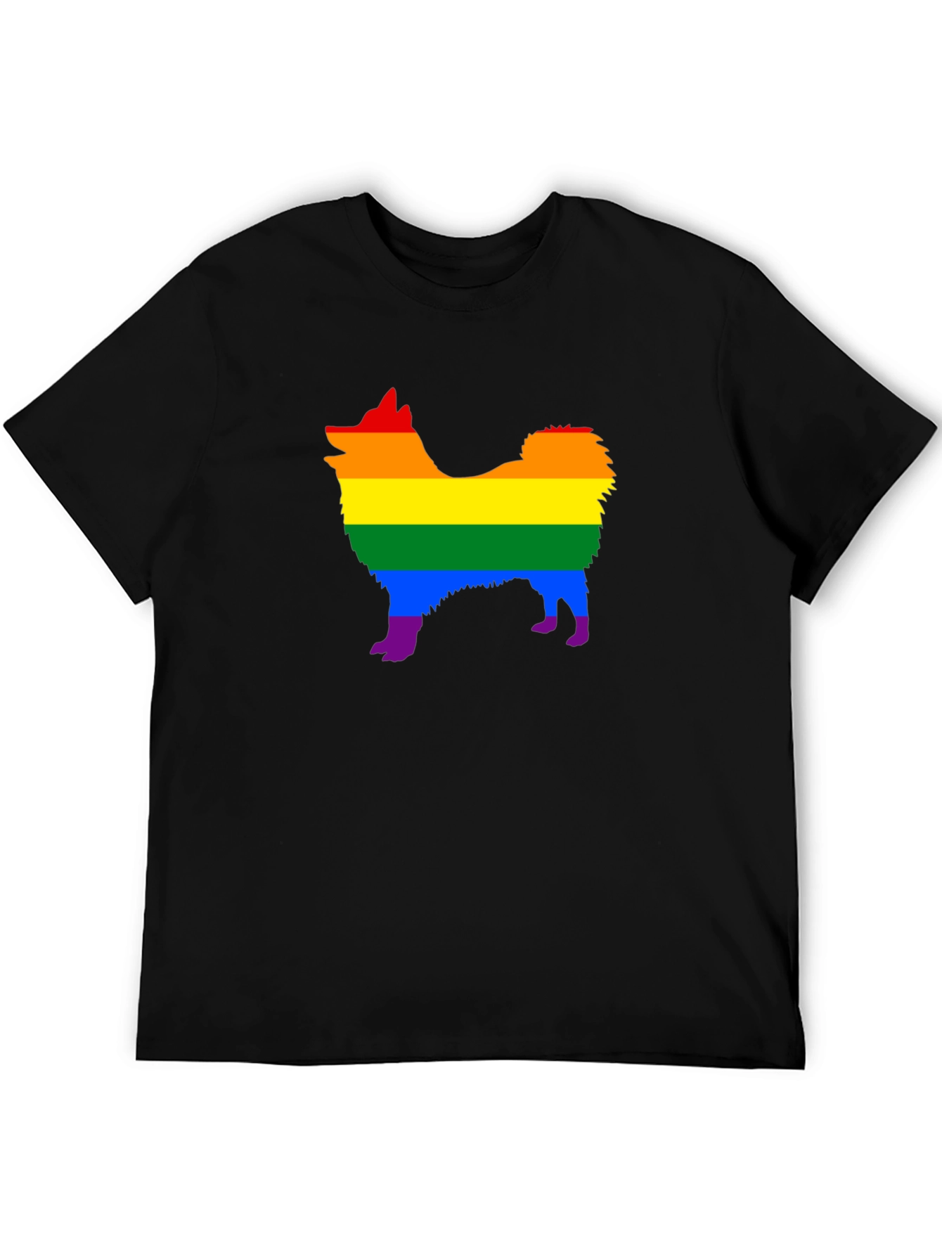 Rainbow Dog Pride T-Shirt - Black Cotton Tee