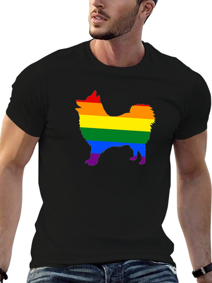 Rainbow Dog Pride T-Shirt - Black Cotton Tee