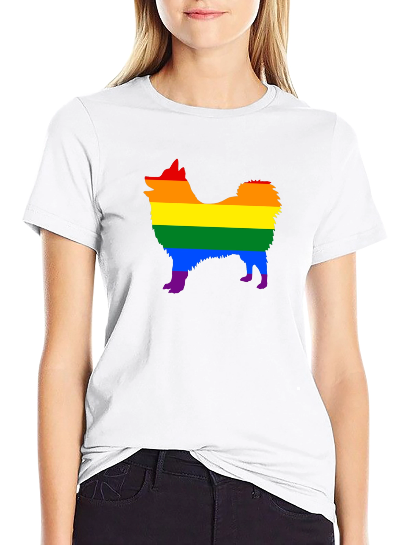 Rainbow Dog Pride T-Shirt - Black Cotton Tee