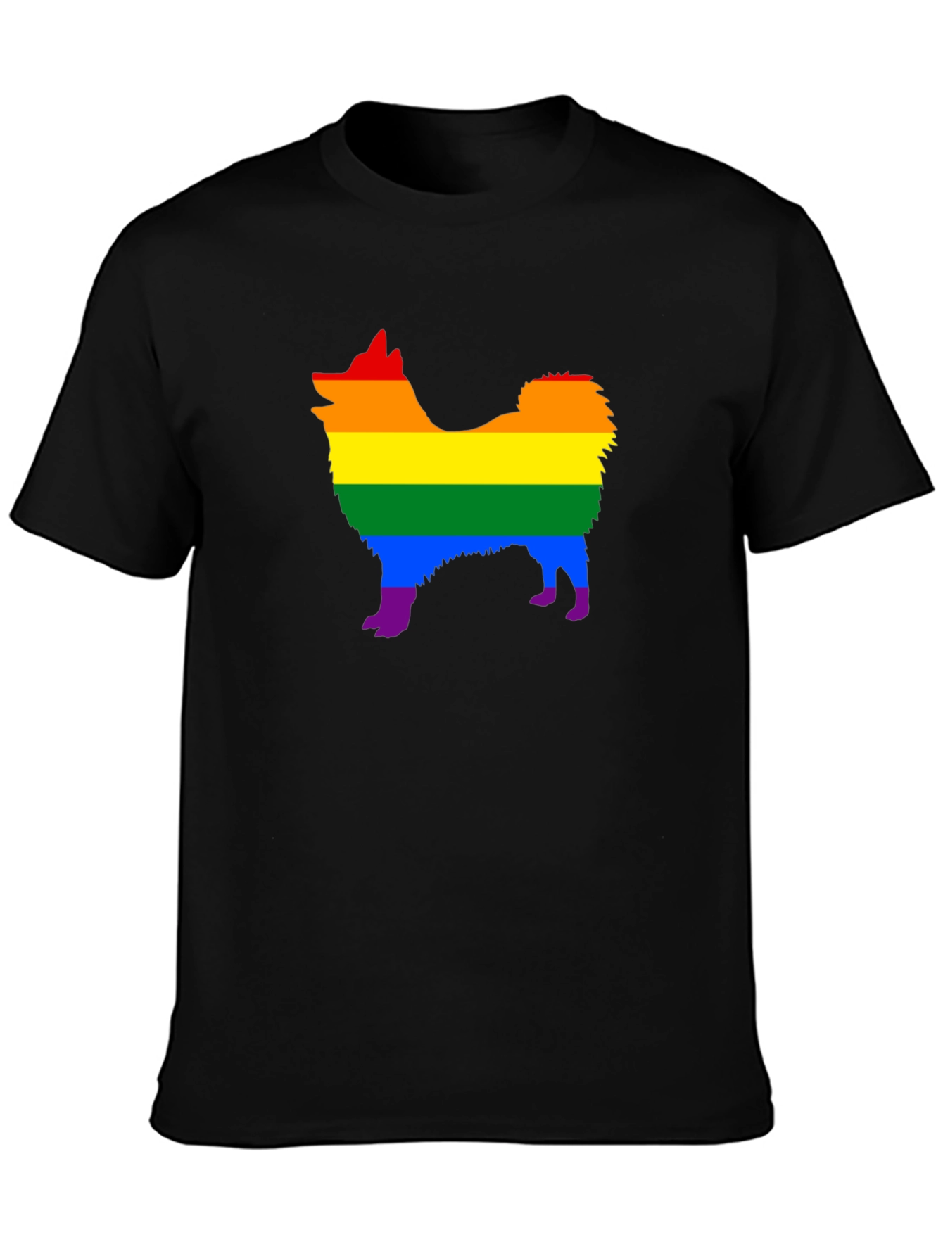 Rainbow Dog Pride T-Shirt - Black Cotton Tee
