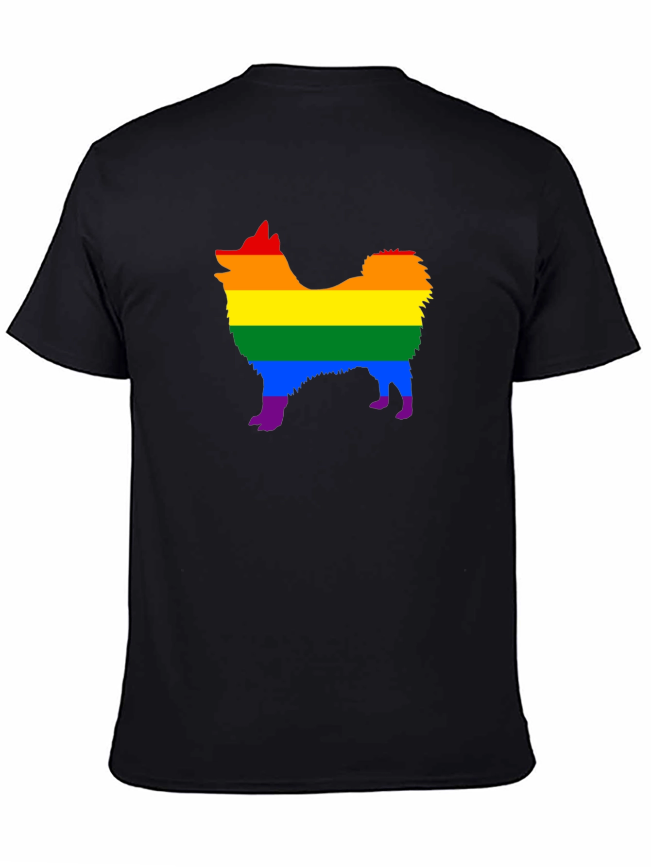 Rainbow Dog Pride T-Shirt - Black Cotton Tee