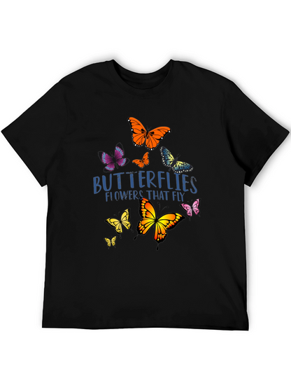 Butterfly Graphic Print Black T-Shirt