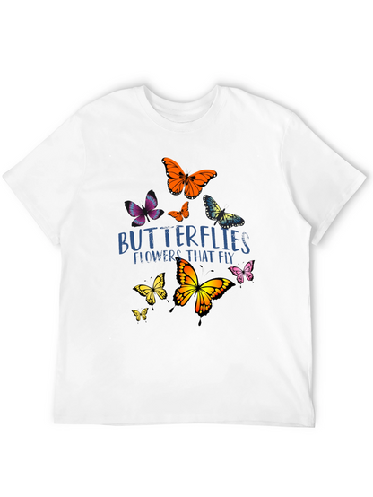 Butterfly Graphic Print Black T-Shirt