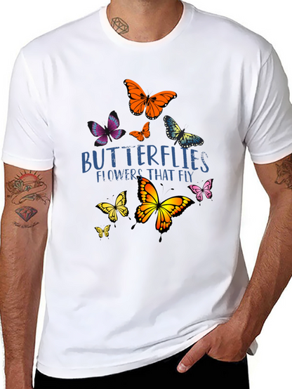 Butterfly Graphic Print Black T-Shirt