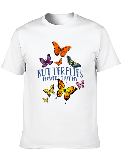 Butterfly Graphic Print Black T-Shirt