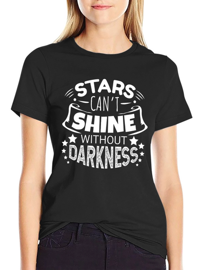 Stars Cant Shine Graphic Tee - Inspirational Black T-Shirt
