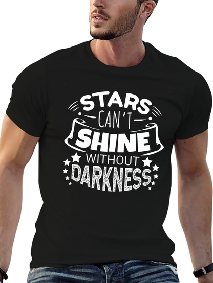 Stars Cant Shine Graphic Tee - Inspirational Black T-Shirt