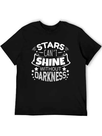 Stars Cant Shine Graphic Tee - Inspirational Black T-Shirt