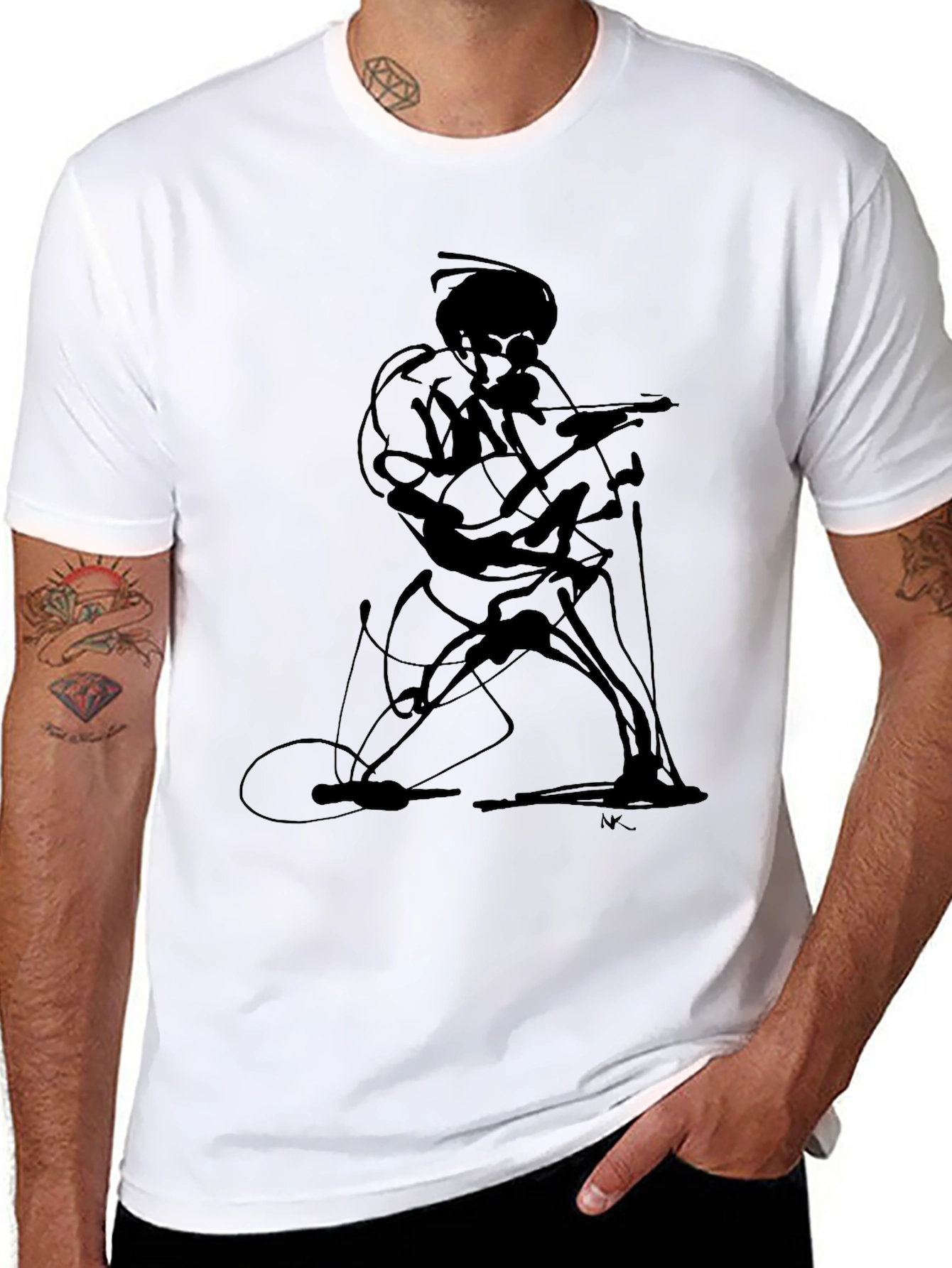 Abstract Guitarist Graphic Tee