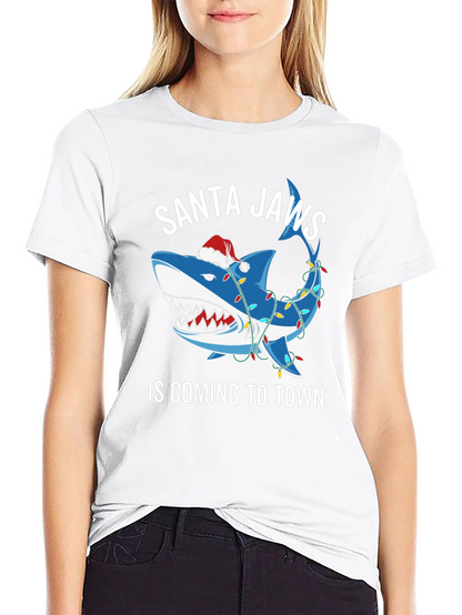 Santa Jaws T-Shirt: Shark Christmas Tee