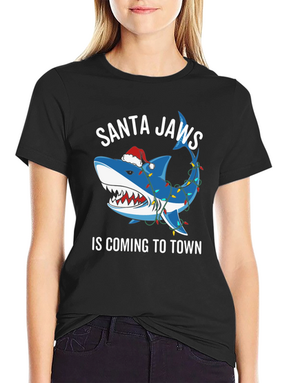 Santa Jaws T-Shirt: Shark Christmas Tee