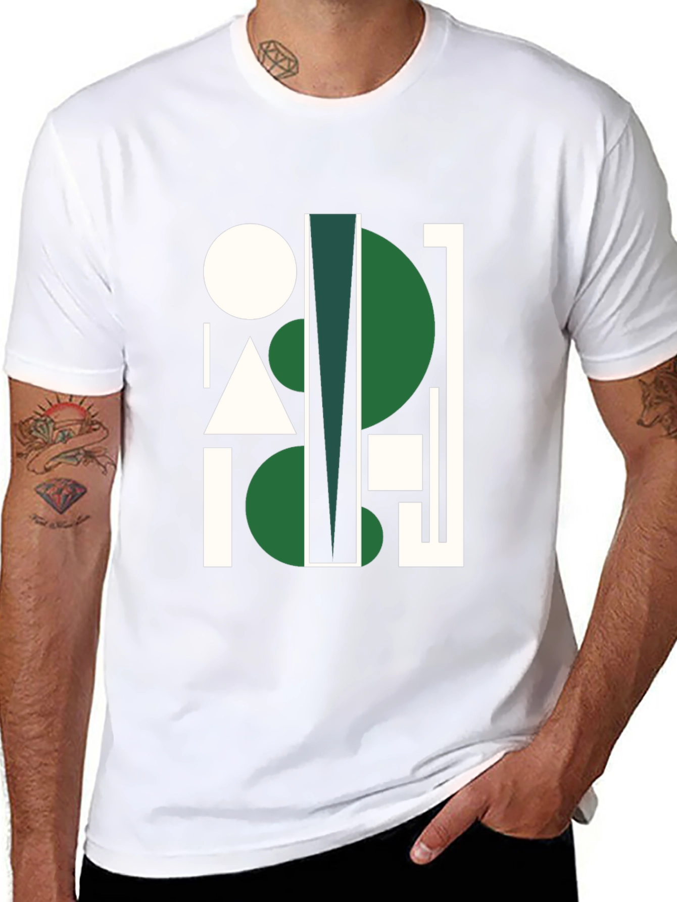 Geometric Abstract Black Graphic Tee