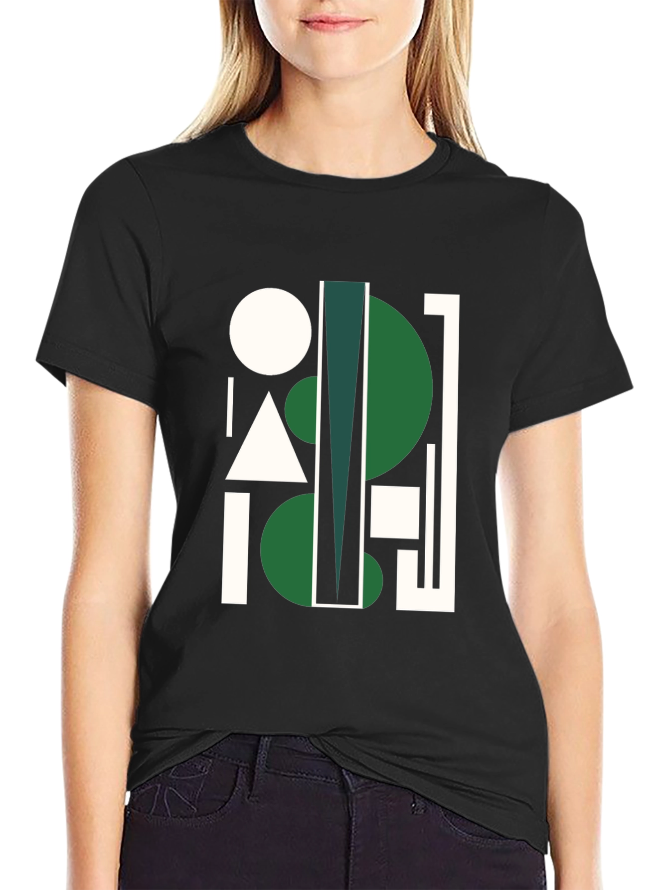 Geometric Abstract Black Graphic Tee