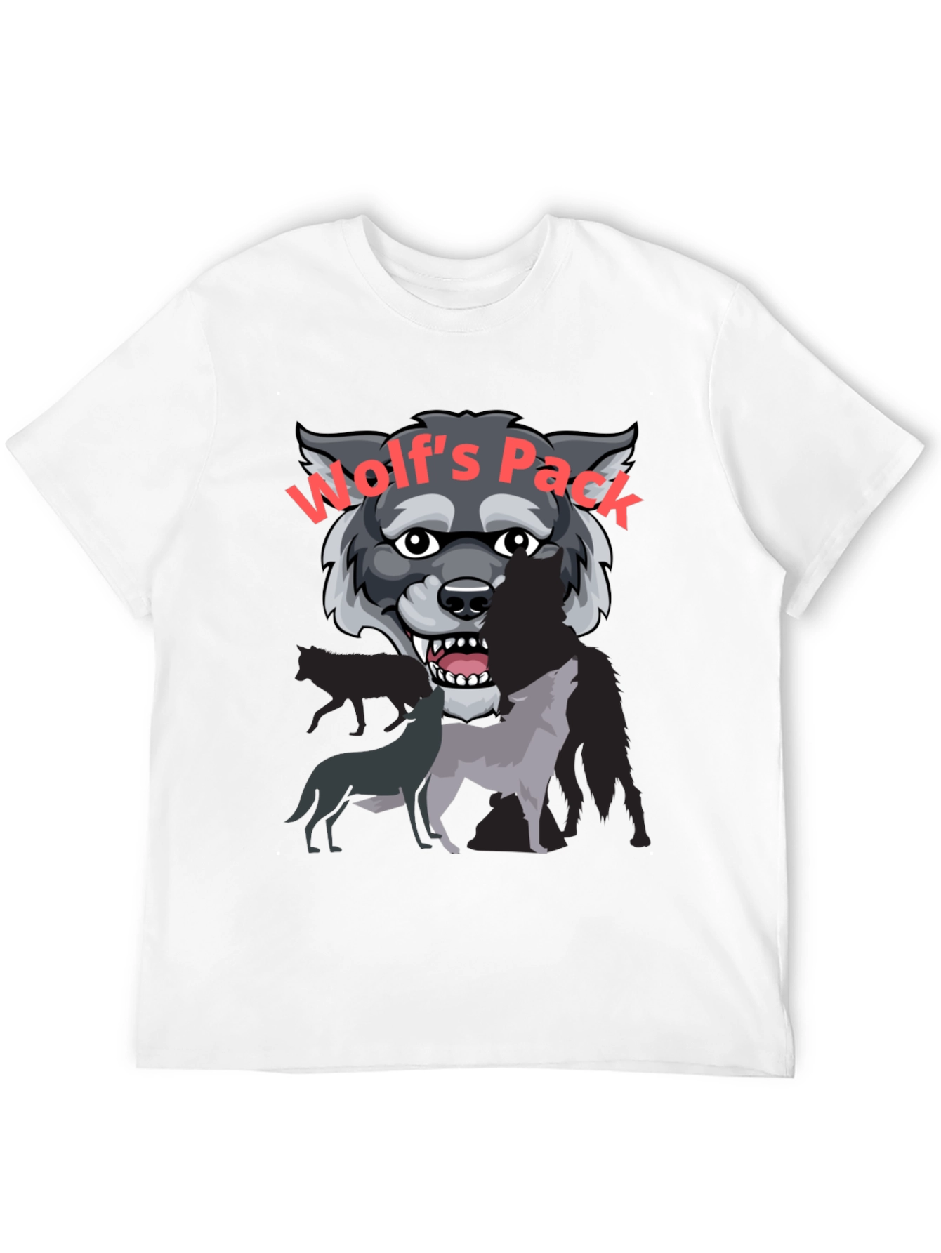 Wolfs Pack Graphic Tee - Black Cotton T-Shirt