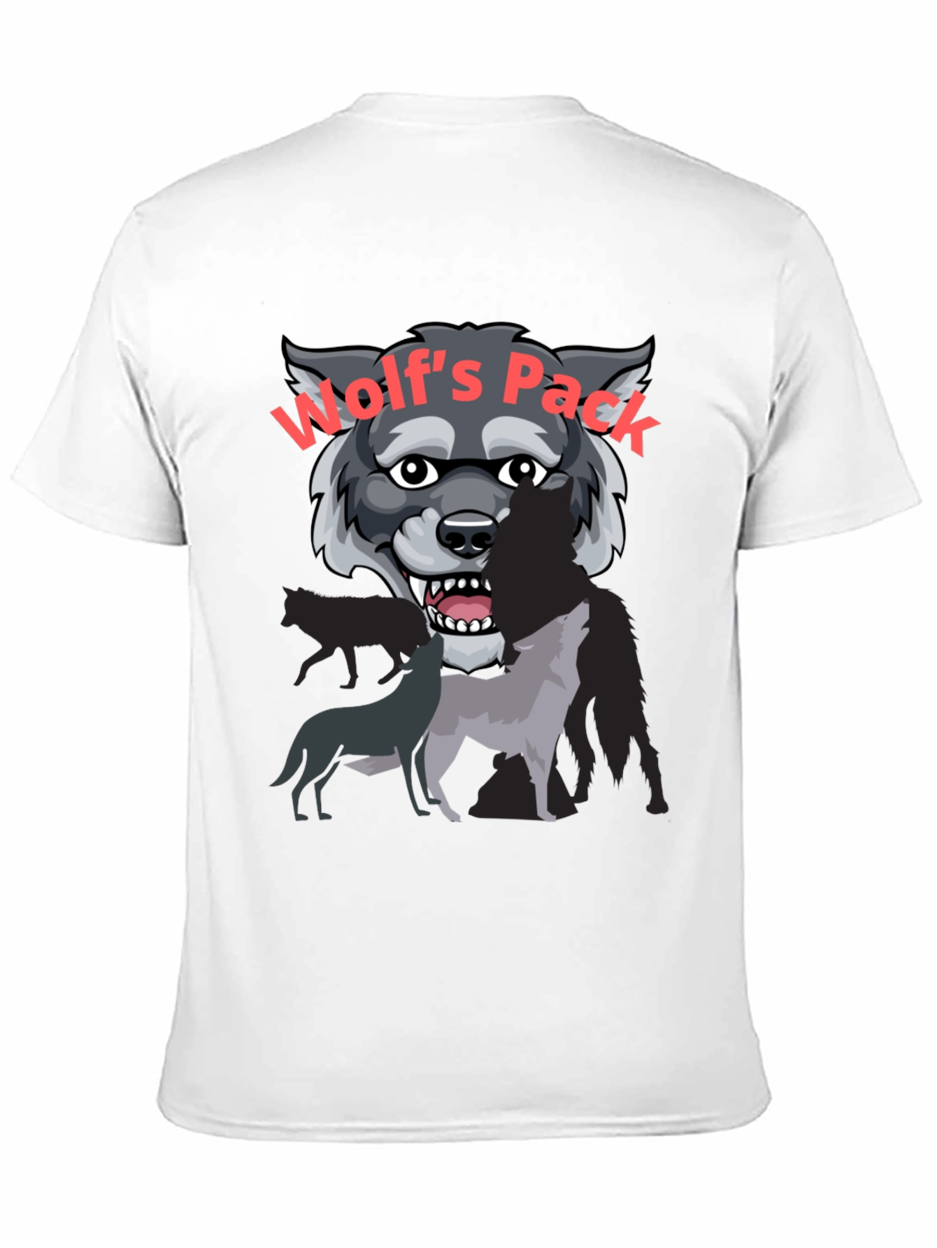 Wolfs Pack Graphic Tee - Black Cotton T-Shirt