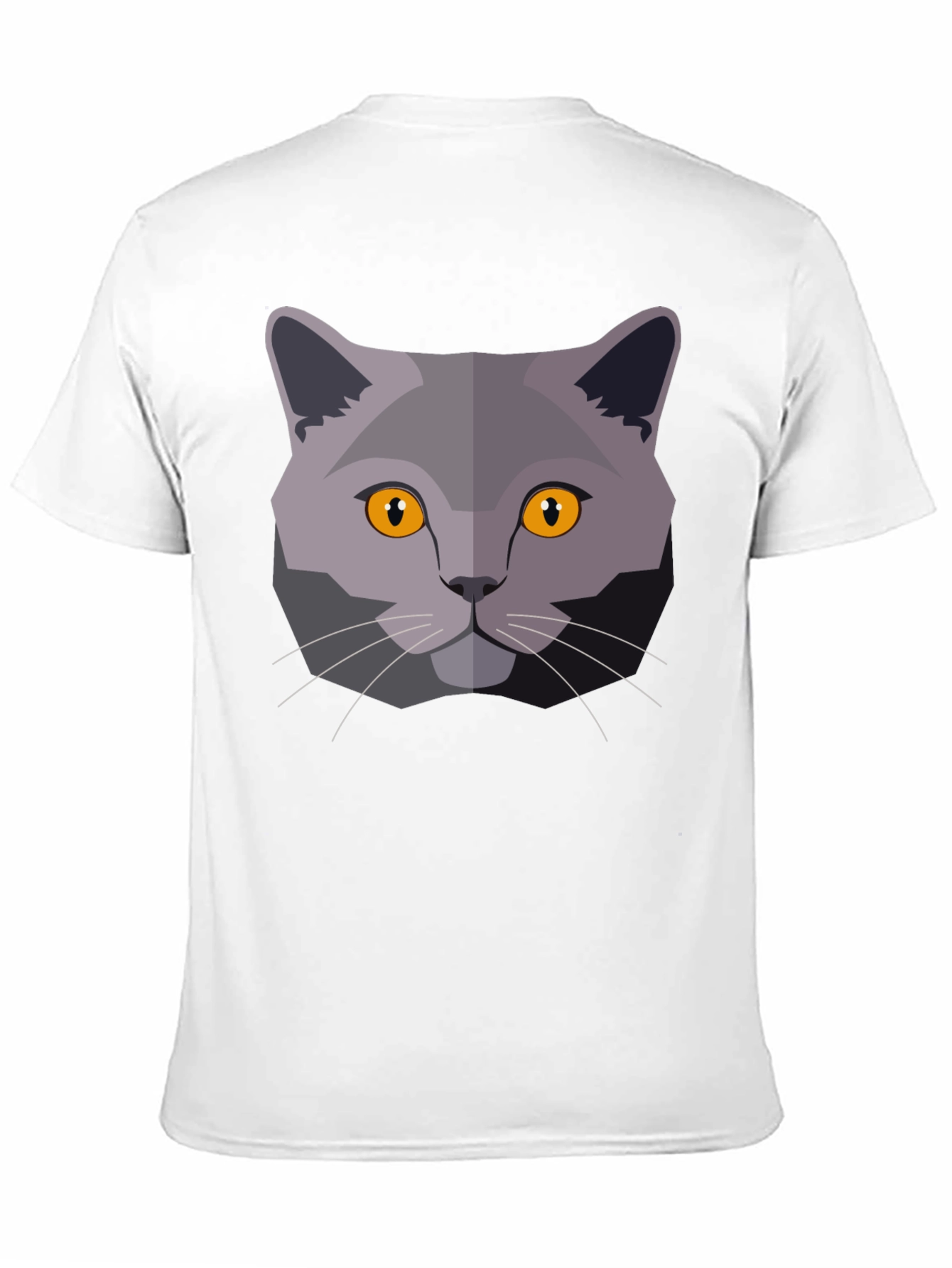 Cat Head Graphic T-Shirt - Modern Geometric Design