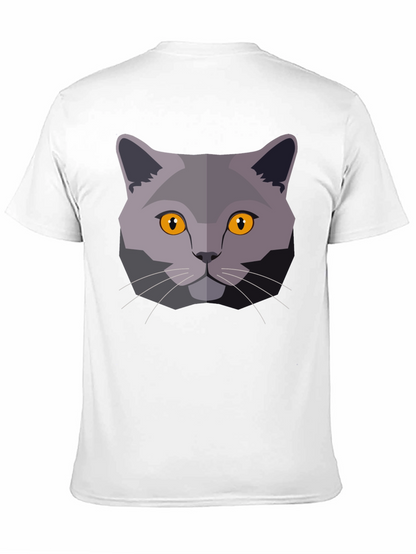 Cat Head Graphic T-Shirt - Modern Geometric Design